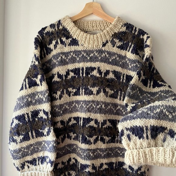 Vintage Sweaters - Wool Grandpa Sweater